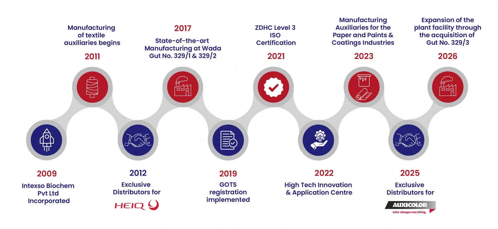 Intexso milestones timeline